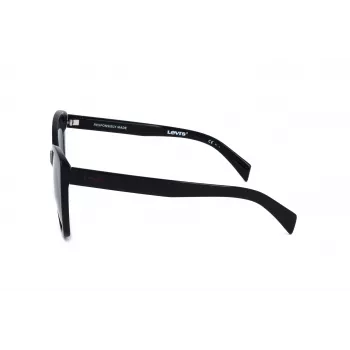 LEVI'S LV-1015-S-807 Gafas de sol cuadradas para mujer - Montura negra, lentes grises, protección UV400