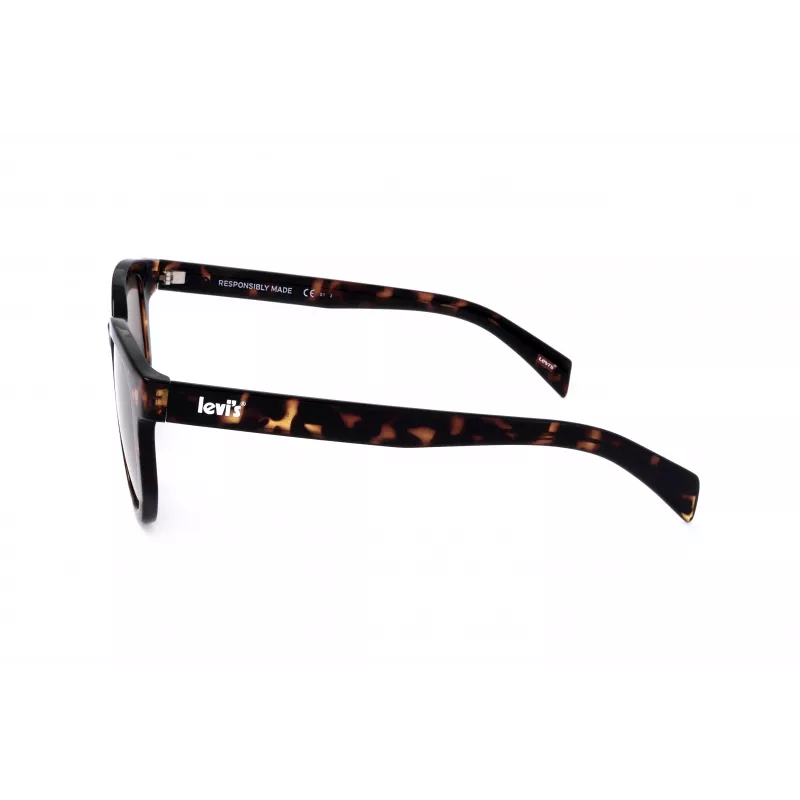 LEVI'S LV-1022-S-086 Gafas de sol rectangulares unisex - Montura Havana, lentes marrones, 51 mm