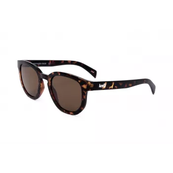 LEVI'S LV-1022-S-086 Gafas de sol rectangulares unisex - Montura Havana, lentes marrones, 51 mm