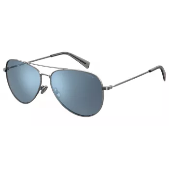 Gafas de sol LEVIS unisex LV1006SD3XG02 square black frame grey polarized lens 60/17/145 mm