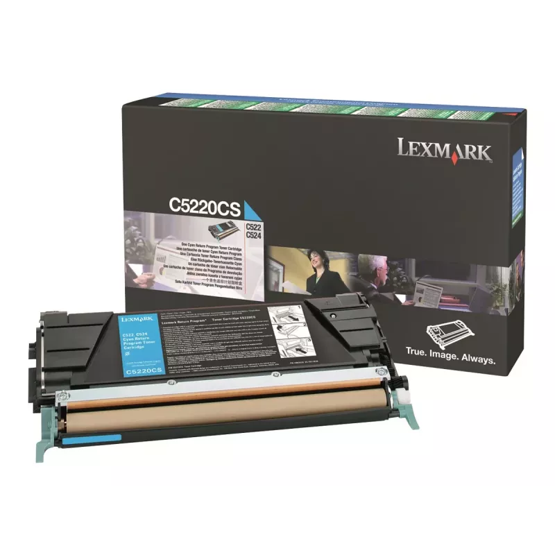 Cartucho de tóner cian Lexmark C5220CS - Original - para C522, C524, C530, C532, C534
