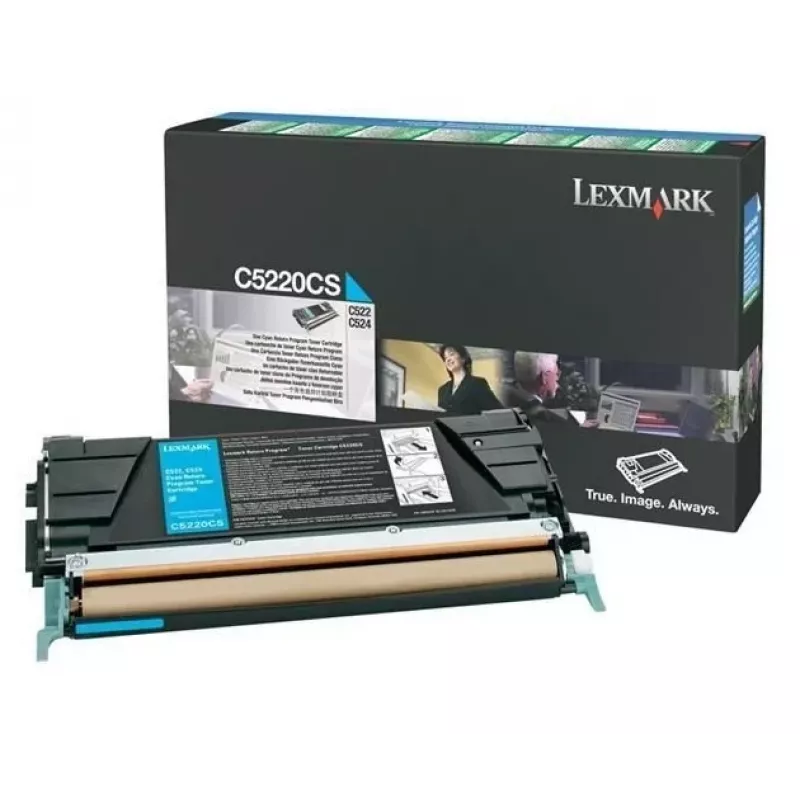 Cartucho de tóner cian Lexmark C5220CS - Original - para C522, C524, C530, C532, C534