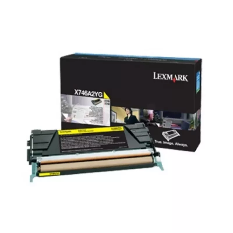 Cartucho de tóner amarillo Lexmark X746A3YG para X746de, X748de, X748dte