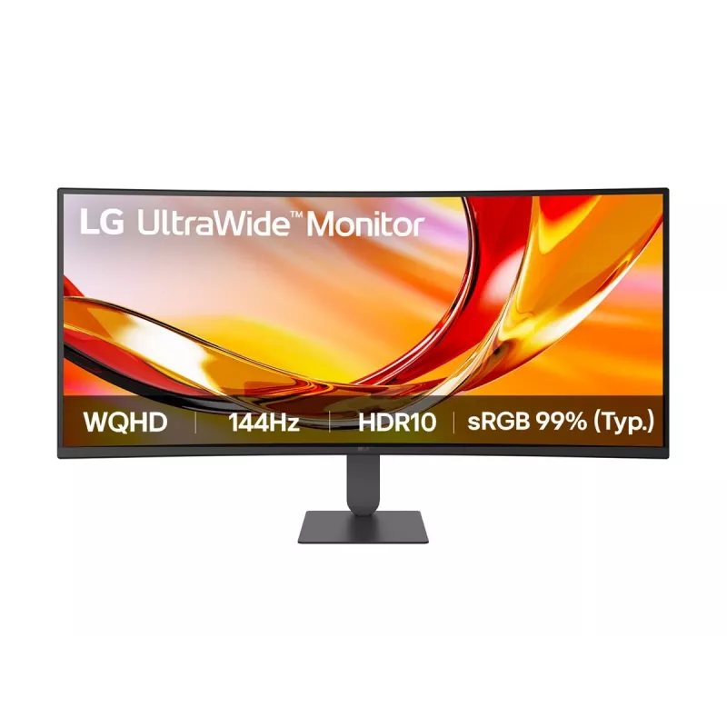 LG 34U620B-B 34 inch monitor gaming UltraWide WQHD VA curvo, 3440x1440, 144Hz, 5ms, HDR10, FreeSync Premium, 2x HDMI, DisplayPort, negro