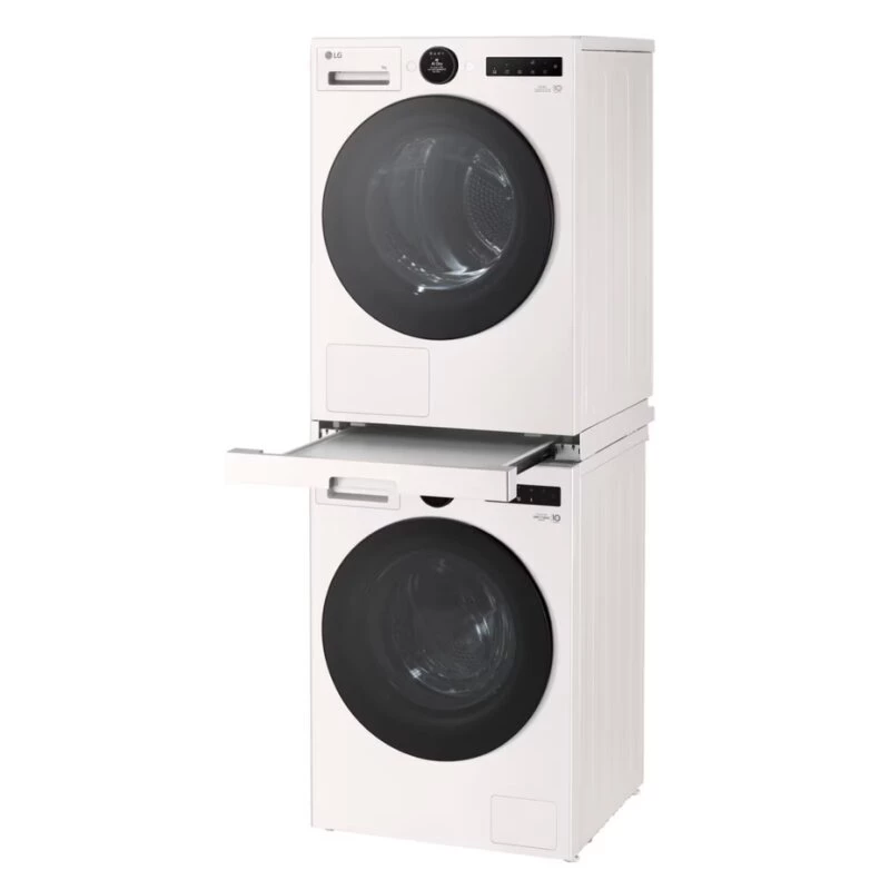 LG DK2W.AGWQKEU estante extraíble para lavadora y secadora, blanco