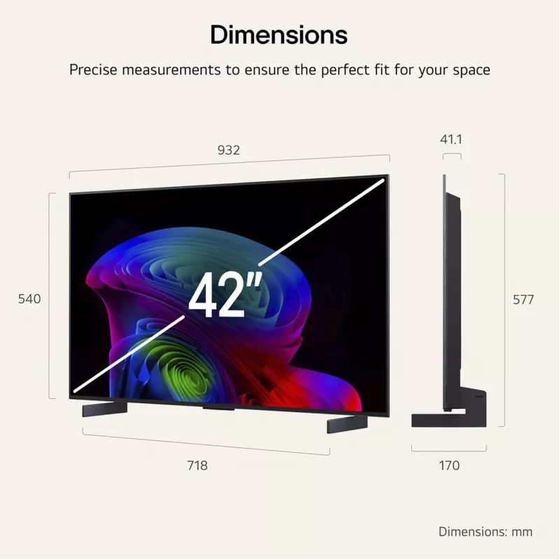 LG Electronics OLED42C6ELB Televisor OLED 42 pulgadas 4K, negro, 120 Hz, triple sintonizador, Smart TV webOS