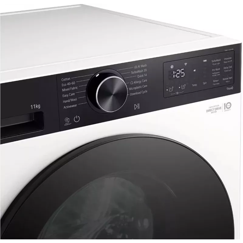 LG F4X5511TKB 11 kg lavadora de carga frontal con AI DD™ y Steam™ - Black Steel