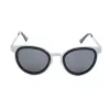LGR FELI-SILVER01 Gafas de sol unisex - Montura de acetato plateada, lentes de policarbonato grises, protección UV400, 47/24/145 mm
