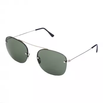 LGR Maasa Gafas de sol negras - montura rectangular de acetato con lentes minerales grises - 54/18/145 mm