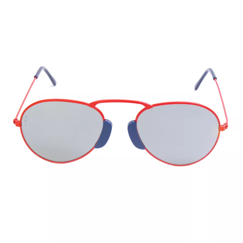 Gafas de sol unisex LGR Agadir lentes rojas montura negra 54/20/145 mm