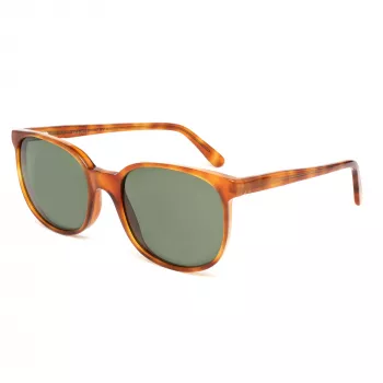 LGR Unisex Springhavan02 Gafas de sol - Montura de acetato havana, lentes minerales verdes, 50/19/145 mm
