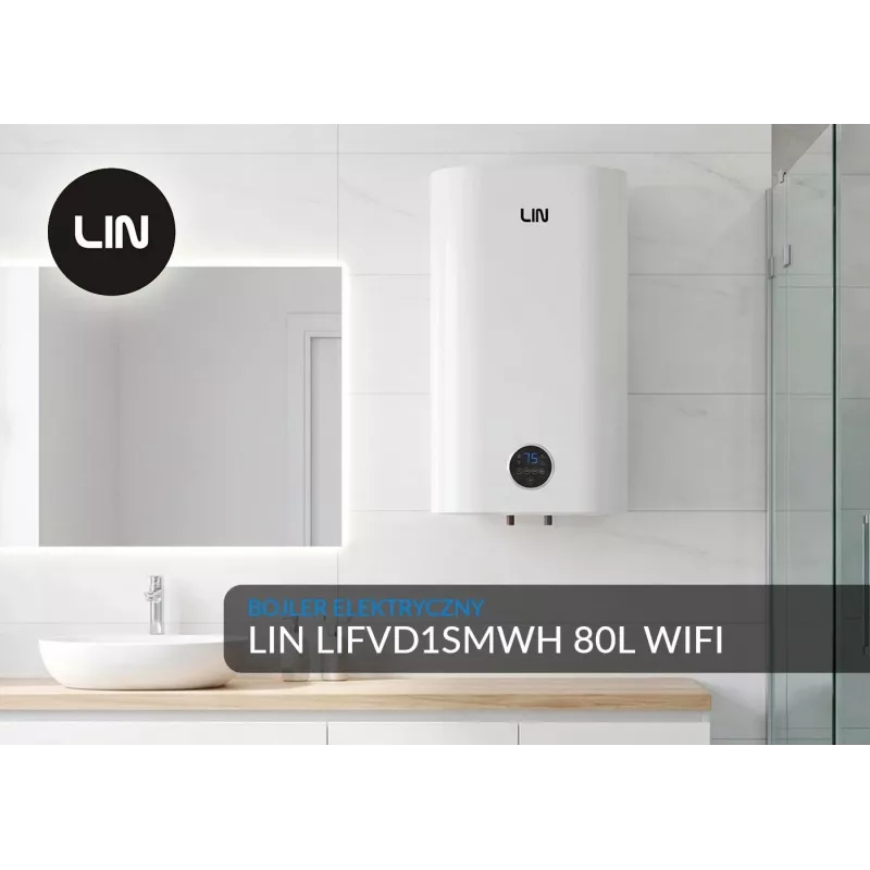 LIN LIFVD1SMWH 80L termo eléctrico inteligente, blanco, Wi-Fi