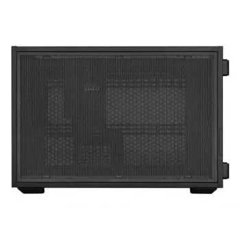Caja de PC mini-torre Lian Li DAN Cases B4 Wood Edition, Micro-ATX, panel frontal de nogal, Negra