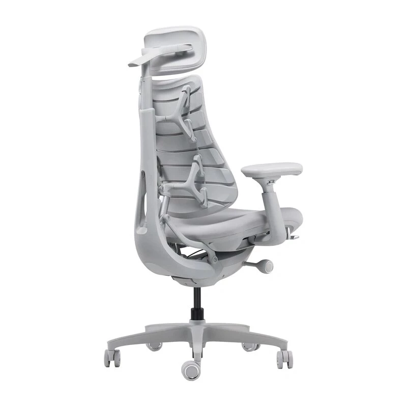 LiberNovo Omni silla de oficina ergonómica Dynamic, gris, malla, altura de asiento 45 cm, reposabrazos ajustables 3D, capacidad 120 kg
