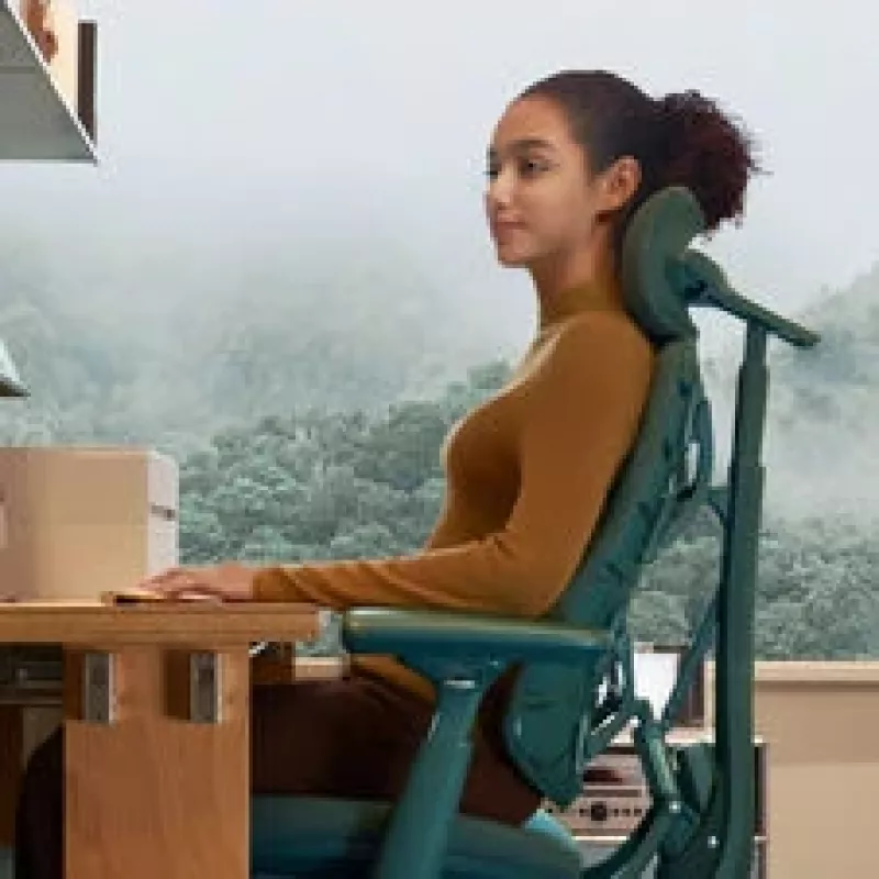 LiberNovo Omni silla de oficina ergonómica con soporte lumbar activo y masaje - verde