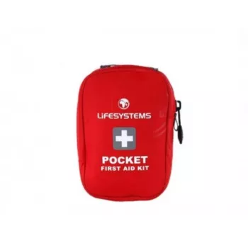 Lifesystems Pocket First Aid Kit – Botiquín de primeros auxilios de viaje compacto de 16 piezas con bolsa de nailon ripstop, rojo