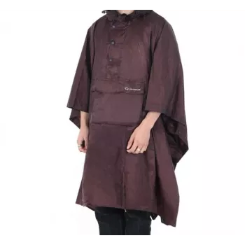 Lifeventure poncho impermeable en Blackcurrant – nailon ripstop con capucha