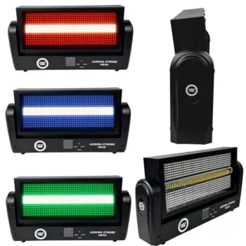 LIGHT4ME Aurora Strobe Head Moving LED estroboscopio 144x3W blanco 6500K DMX