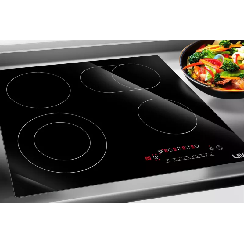 LIN LC-B47200 Placa vitrocerámica con 4 zonas de cocción y control táctil