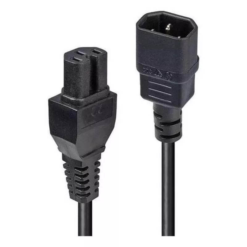 LINDY cable de alimentación C14 a C15 hot condition de 1m - conector macho IEC C14 a conector hembra C15, H05VV-F, 10A, 250V, negro