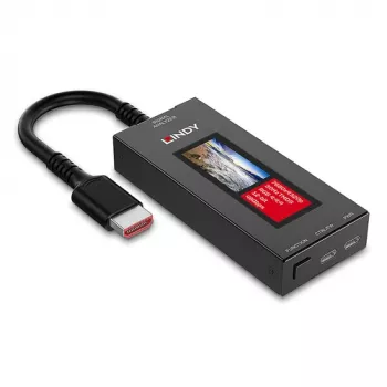 LINDY HDMI 8K60 Analizador de señal con pantalla OLED para vídeo HDMI 2.1 8K