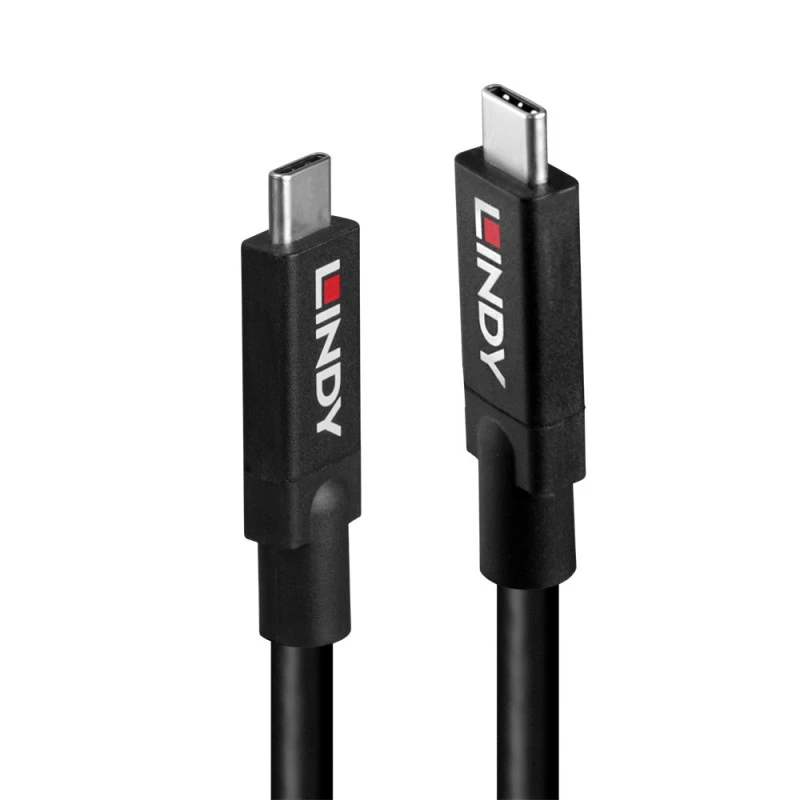 Lindy 43439 USB 3.2 Gen 2 Cable activo de USB-C a USB-C, 8 m, 10 Gbps, 8K60, 100 W PD