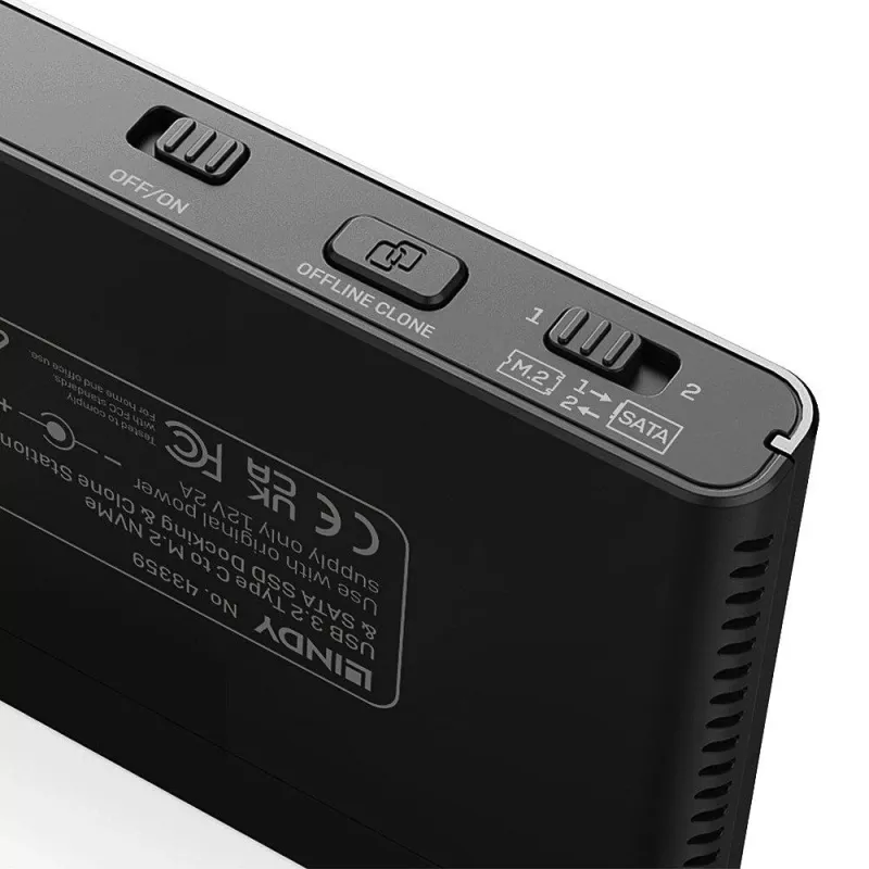 Caja para SSD M.2 NVMe LINDY USB 3.2 Gen 2x2 Type-C a M.2 - 20 Gbit/s, aluminio
