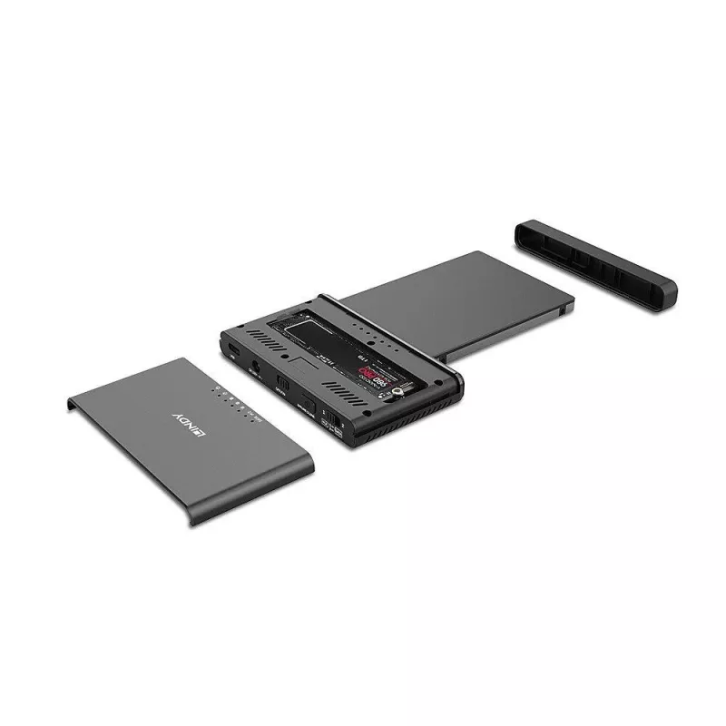 Caja para SSD M.2 NVMe LINDY USB 3.2 Gen 2x2 Type-C a M.2 - 20 Gbit/s, aluminio