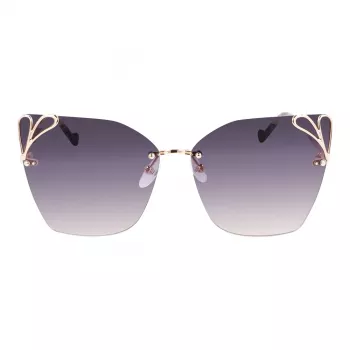 LIU JO Gafas de sol de mujer aviador LJ150S6213714 montura dorada cristales marrón degradado 62mm