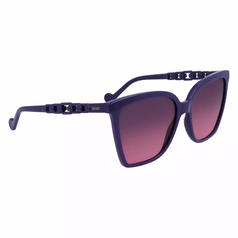 Gafas de sol de mujer LIU JO estilo ojo de gato LJ773S-500 - montura de acetato negra con lentes grises degradadas - 57 mm