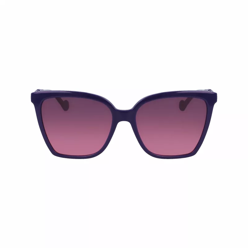 Gafas de sol de mujer LIU JO estilo ojo de gato LJ773S-500 - montura de acetato negra con lentes grises degradadas - 57 mm