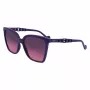 Gafas de sol de mujer LIU JO estilo ojo de gato LJ773S-500 - montura de acetato negra con lentes grises degradadas - 57 mm