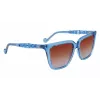 Gafas de sol de mujer LIU JO LJ780S-425 montura de acetato mariposa cuadrada marrón Havana lente degradada 56 mm