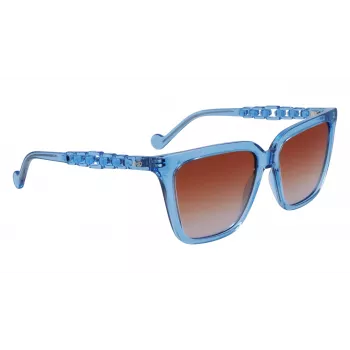 Gafas de sol de mujer LIU JO LJ780S-425 montura de acetato mariposa cuadrada marrón Havana lente degradada 56 mm