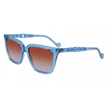 Gafas de sol de mujer LIU JO LJ780S-425 montura de acetato mariposa cuadrada marrón Havana lente degradada 56 mm
