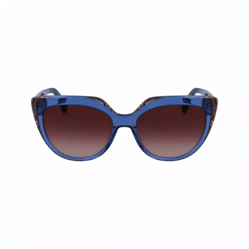 Gafas de sol de mujer LIU JO LJ783S-416 montura ojo de gato azul lentes grises degradadas 55mm
