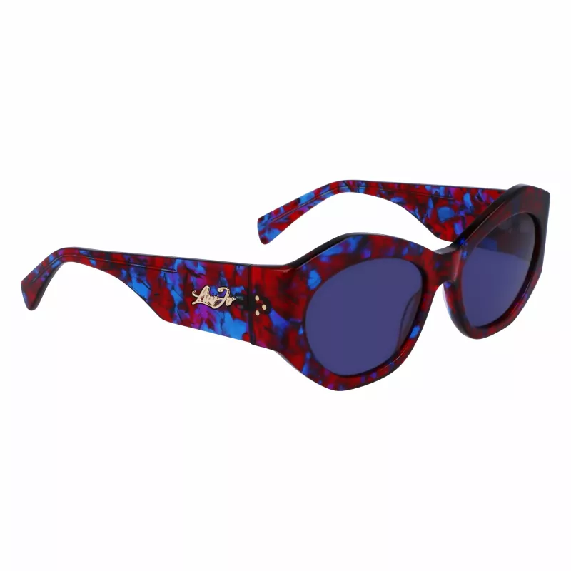 Gafas de sol de mujer LIU JO LJ786S-665 montura de metal estilo mariposa oro rosa lentes marrones degradadas 54mm