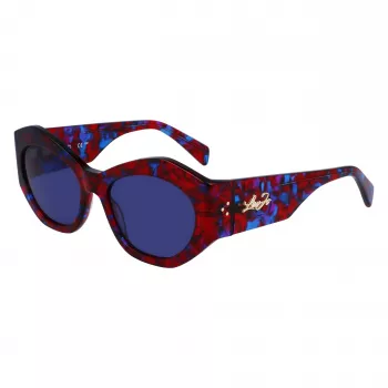 Gafas de sol de mujer LIU JO LJ786S-665 montura de metal estilo mariposa oro rosa lentes marrones degradadas 54mm