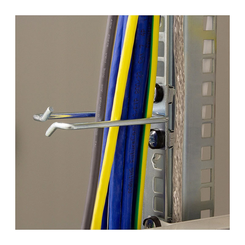 LogiLink Brida de gestión de cables de 19 pulgadas 40 x 80 mm, acero, 2 uds.
