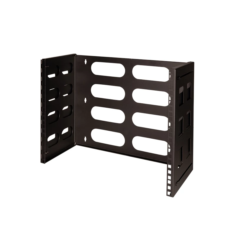 Logilink Caja de pared de 19 pulgadas, 8U, negra, marco abierto