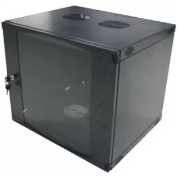 LogiLink Caja de pared de 19 pulgadas de una pieza 9U, Flat-Pack, negra