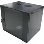 LogiLink Caja de pared de 19 pulgadas de una pieza 9U, Flat-Pack, negra