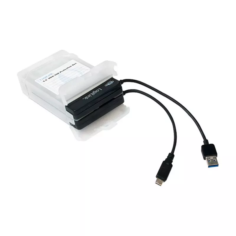LogiLink caja protectora para 2 discos duros/SSD de 2.5 pulgadas, blanca