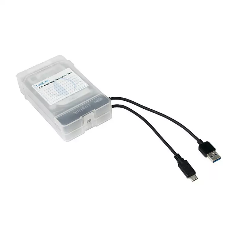 LogiLink caja protectora para 2 discos duros/SSD de 2.5 pulgadas, blanca