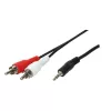 LogiLink Cable de audio con conector jack de 3,5 mm a 2 RCA, 1,5 m, negro