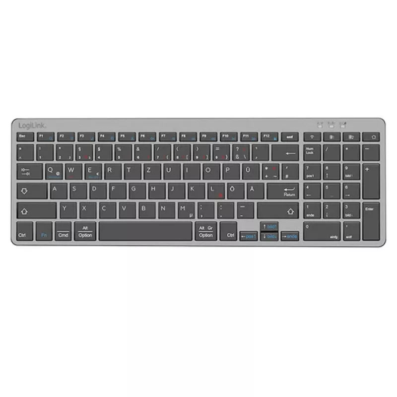LogiLink ID0215 Set de teclado y ratón inalámbricos Bluetooth Dual-Mode, gris/antracita