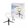 Anillo de luz LED Logilink AA0155 con forma de corazón y trípode, 20,5 cm, 10 niveles de brillo, 3000K-6000K, USB-A