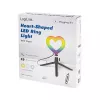 Anillo de luz LED Logilink AA0155 con forma de corazón y trípode, 20,5 cm, 10 niveles de brillo, 3000K-6000K, USB-A