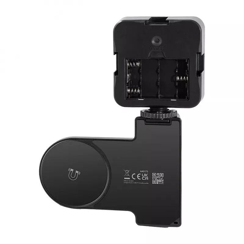 Empuñadura magnética para teléfono Logilink AA0173 con luz de relleno LED, negra, recargable, compatible con MagSafe, 3 modos de luz