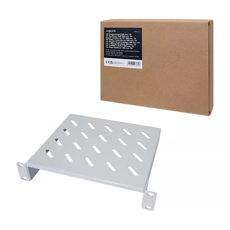 Logilink ACT111 Bandeja para armario de 200 mm 1U Gris Nivel de rack